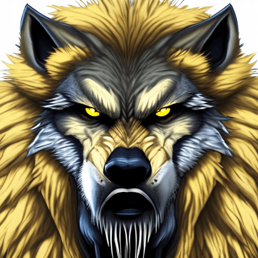 AI generated: A highly detailed and realistic depiction of a powerful wolfman, with a menacing expression and shar...
