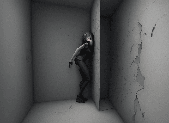 AI generated: solo, girl, Trapped_In_Wall, stuck in wall, <lora:Trapped_In_WallV2:1> DreamArtistBADHAND