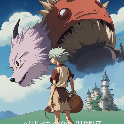 AI generated: the next poster for the new anime by Studio Ghibli, creators of Princess Mononoke, Howl's Moving Cas...