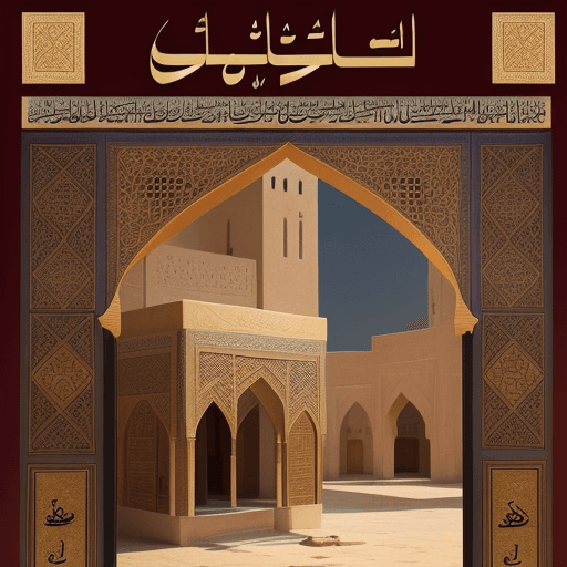 AI generated: The cover features a scene from Arabic literature with a traditional Arabic symbol in the foreground
