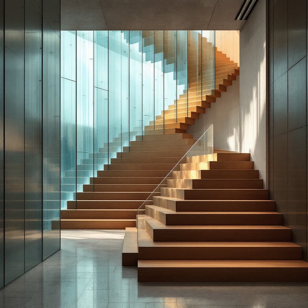 AI generated: high resolution architectural photography, striking architectural space where the interplay of geome...