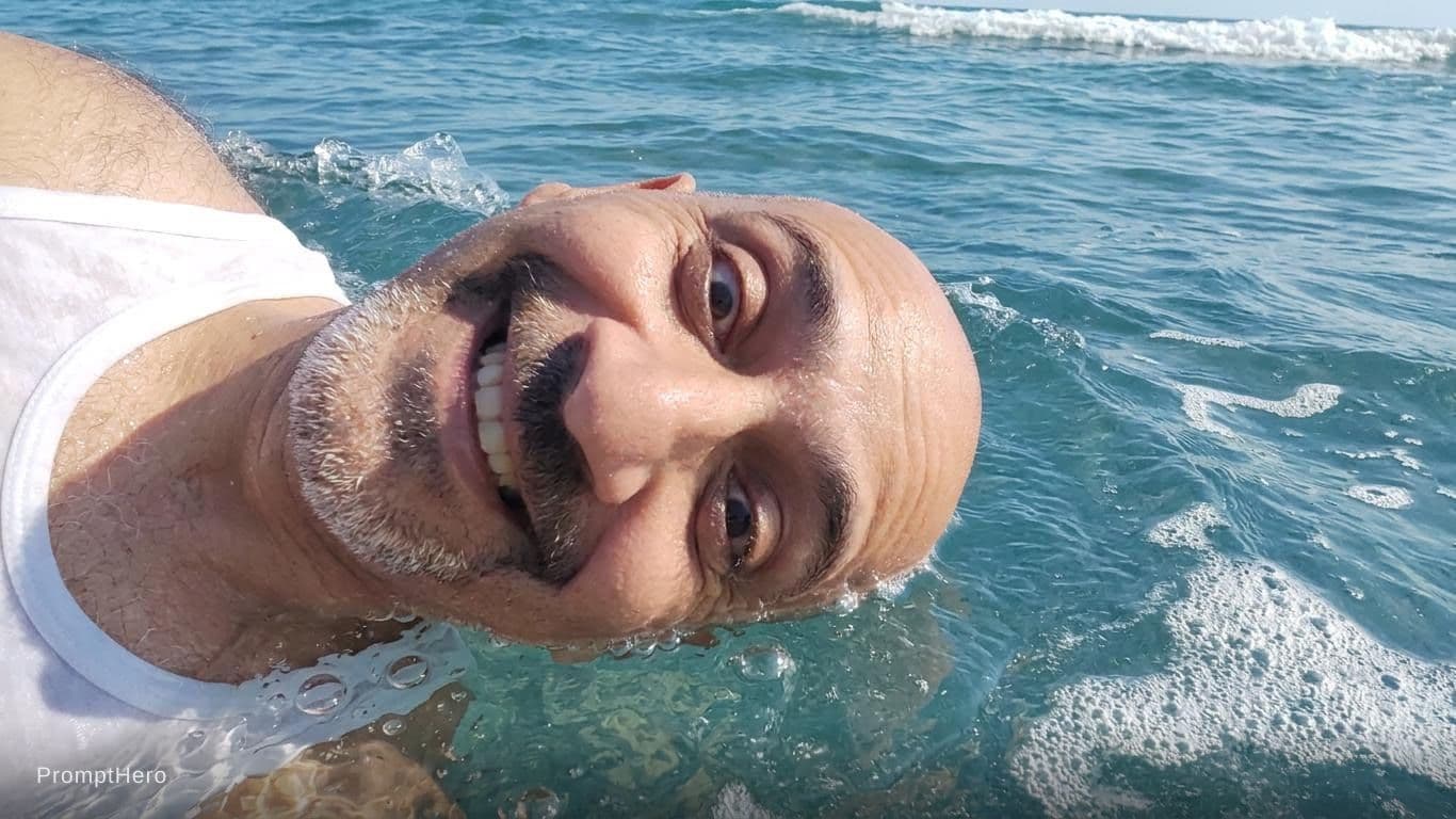 AI generated: Smile in sea waves