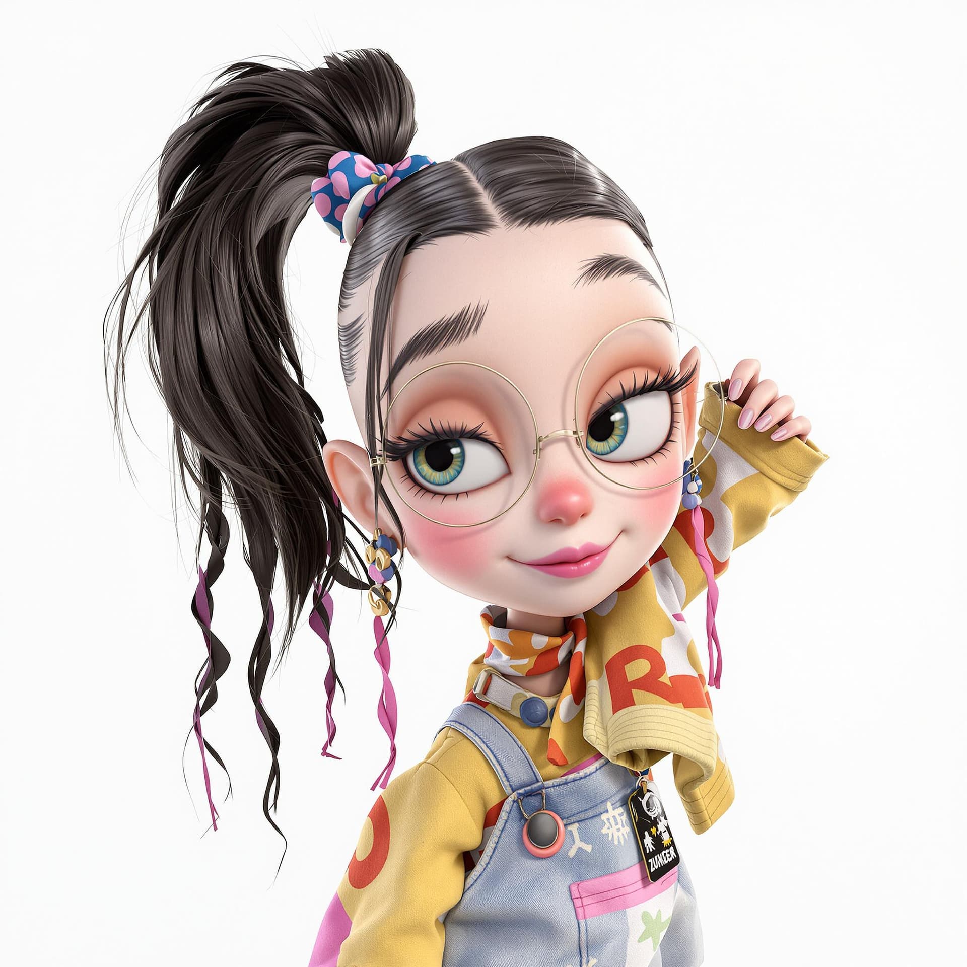 AI generated: billie eilish 3d image, cute girl, in the style of Pixar --ar 1:2 --stylize 750