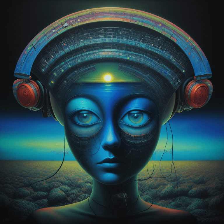 AI generated: music Album cover picture, surreal art, oil picture,  electronic music