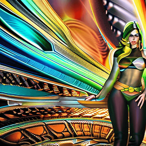 AI generated: acid lighting, from below, hyperdetailed, hyper realistic, epic action full body portrait Incredible...