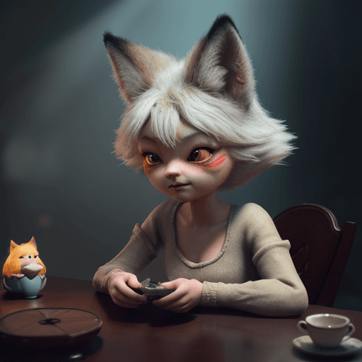 AI generated: Cute little humanoid fox, unreal engine, cozy interior lighting, art station, detailed digital paint...