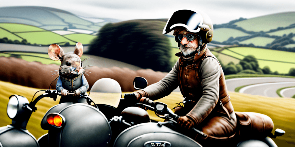 AI generated: cinematic film still award winning photo, style beatrix potter, cute grey male mouse wearing open fa...