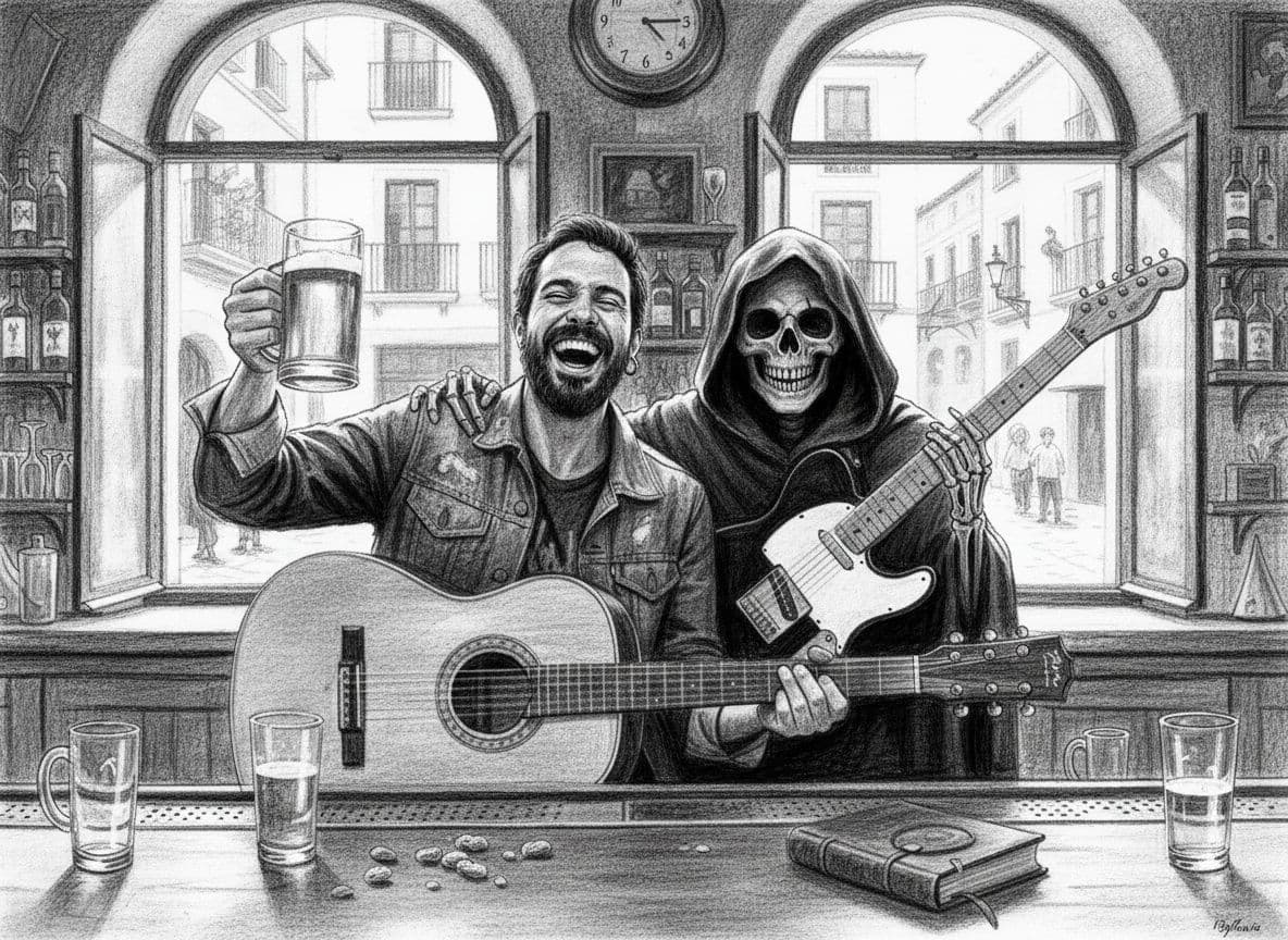AI generated: Hazme la imagen de referencia pero como si fuera un dibujo a carboncillo