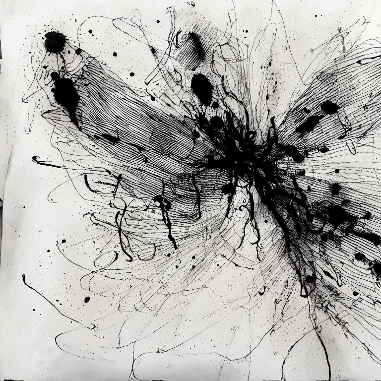 AI generated: Ink illustration,  paranoid, annotated, messy, disorganized, with Anatomical incomplete drawing, ina...