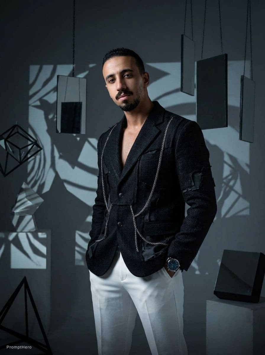 AI generated: fashion editorial photograph, man, shot on a Canon EOS 5D Mark IV --chaos 75 --ar 1:2 --profile rsy6...