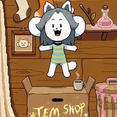 AI generated video: Animate this exact Undertale-style pixel art scene as a smooth looping 8-second idle animation, stri...