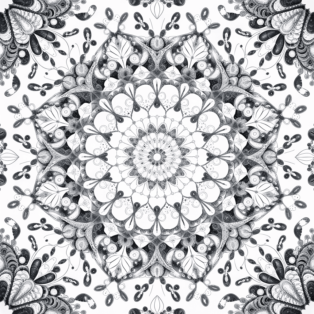 AI generated: Create an intricate and highly detailed mandala design specifically for adult coloring books. The ma...