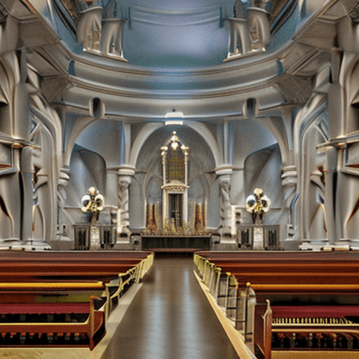 AI generated: Church gloomy, intricate artwork .,t symmetrical artwork. cinematic, hyper realism, high detail, oct...