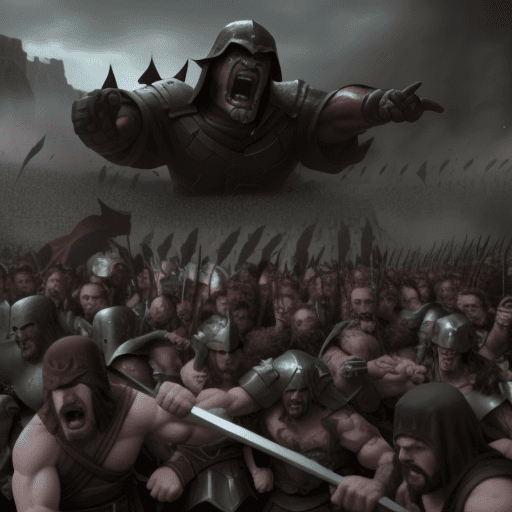 AI generated: epic cinematic image of clash of clans inspired in the 300 movie