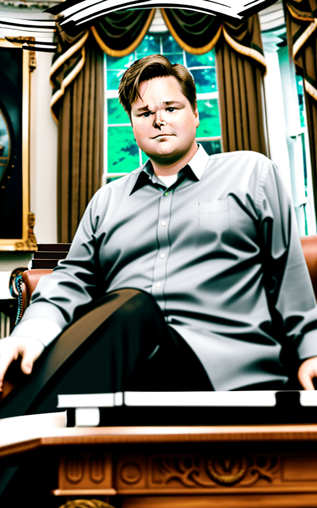 AI generated: jd vance sitting in the oval office of the white house on a prominent couch with the focus being on ...