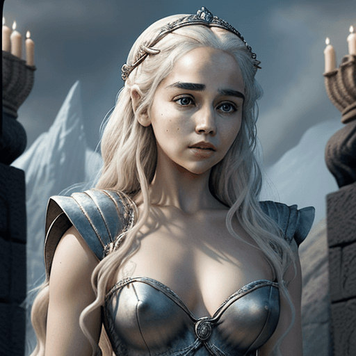 AI generated: Masterpiece, Daenerys Targaryen, gorgeous woman, queen, Queen-Queen, Princess of Dragonstone, black ...