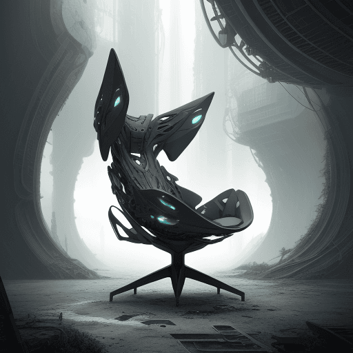 AI generated: Visual of a future biomimetic chair representing the fusion between technology and nature. inspired ...