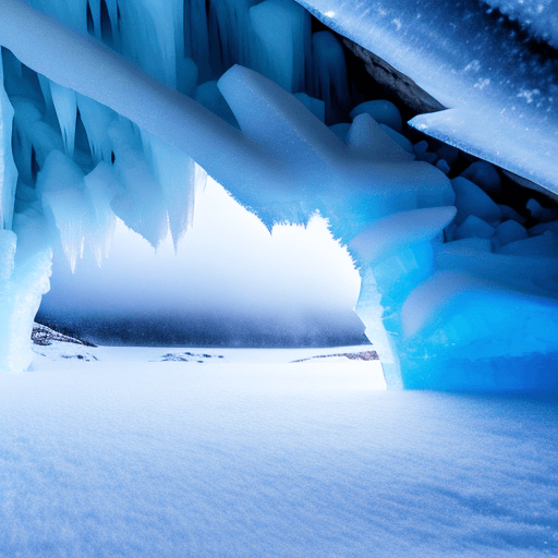 AI generated: snow storm in an ice cave.
ice crystals falling to the ground.
flat barren horizon.
Style: impressio...