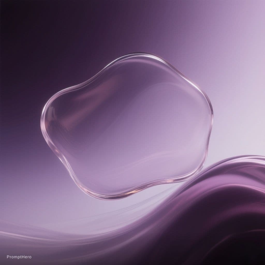 AI generated: Corporate gradient banner, deep plum to soft lavender flowing wave, smooth blend, glassmorphism acce...