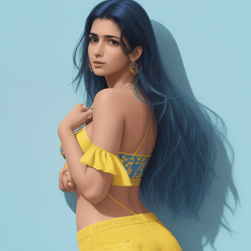 AI generated: gere uma estampa azul e amarela