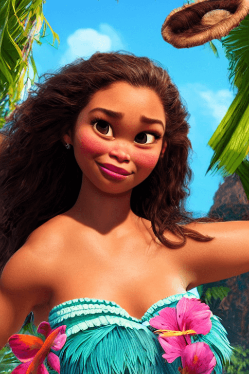 AI generated: Princess Moana, realistic face, anatomically correct body, beautiful face, 8k, art by irakli nadar, ...