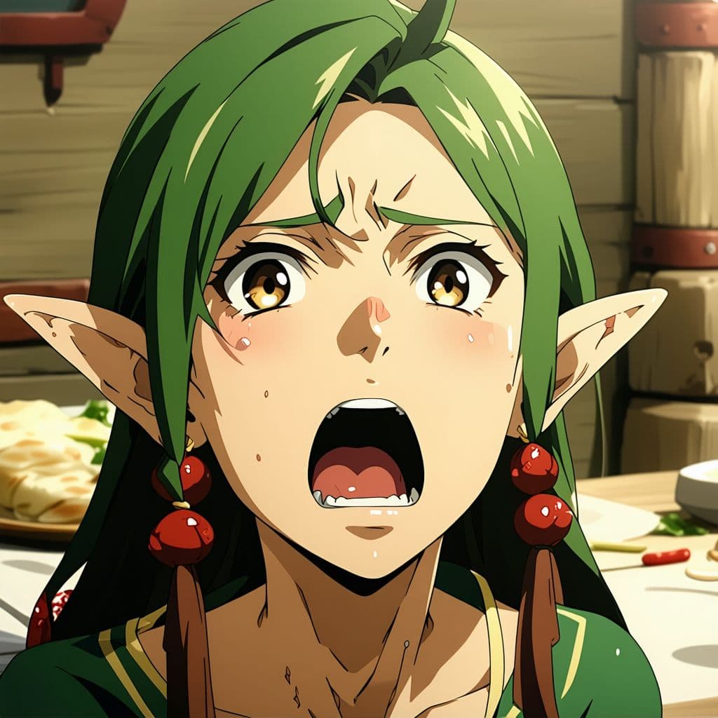 AI generated: high res, elf girl, dick in mouth, cum in mouth, aheago, female orgasm
