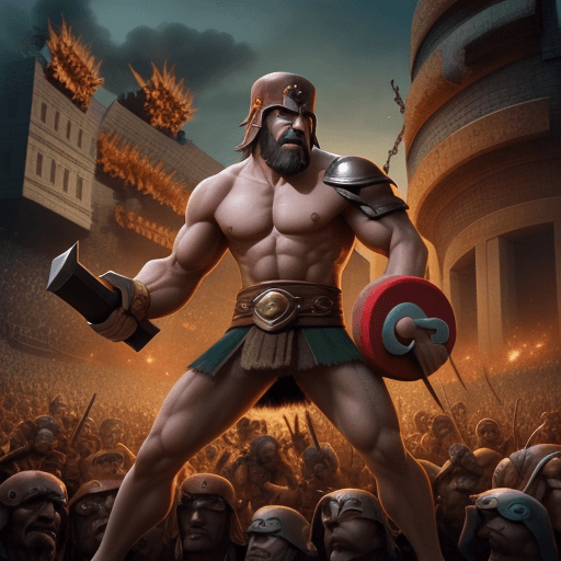 AI generated: epic image of clash of clans inspired in the 300 movie