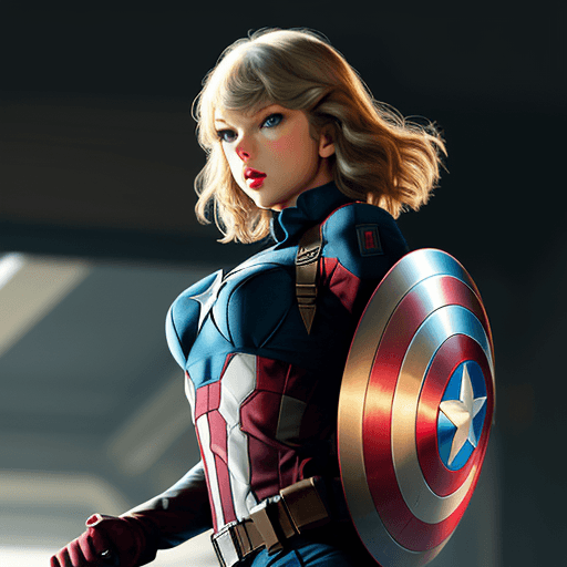 AI generated: Taylor Swift, (as captain america),