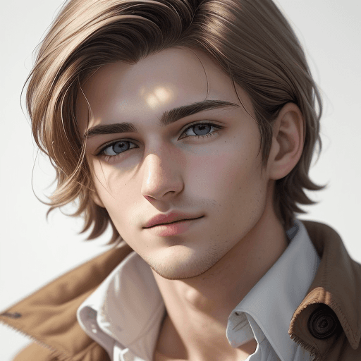 AI generated:  has dark, tousled hair that frames his face, and his eyes hold a mix of vulnerability and resilienc...