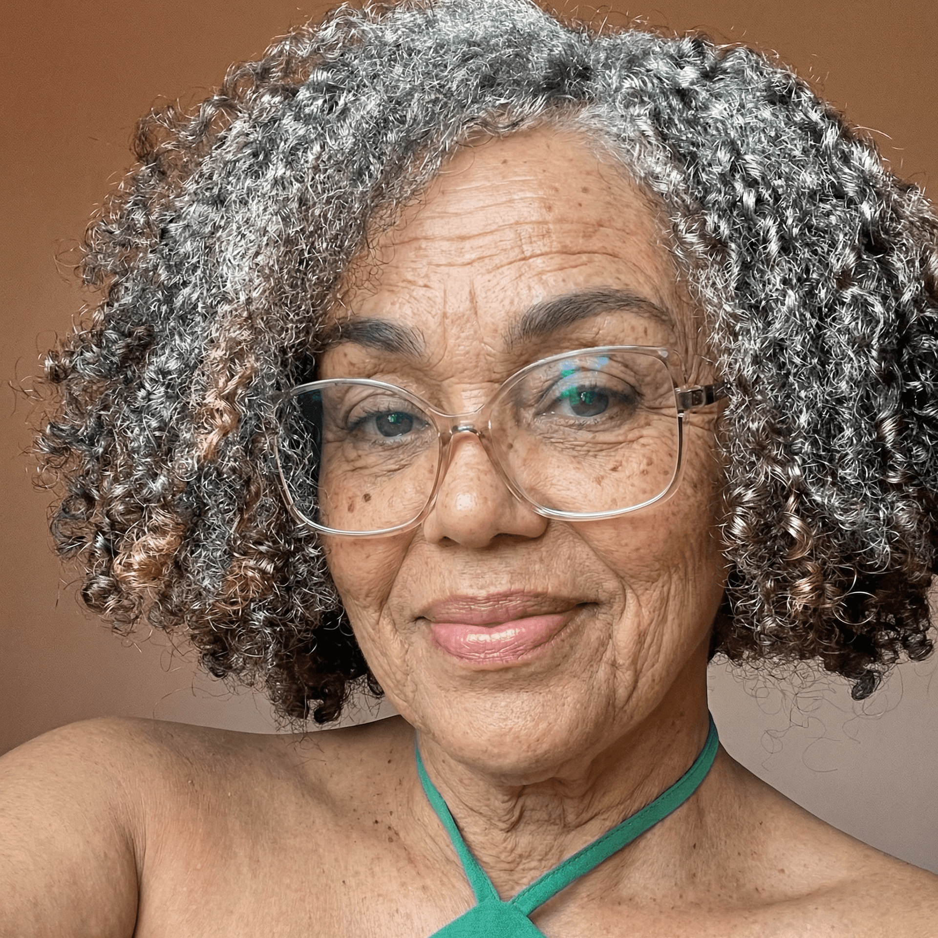AI generated: 80 years old with gray hair and wrinkles