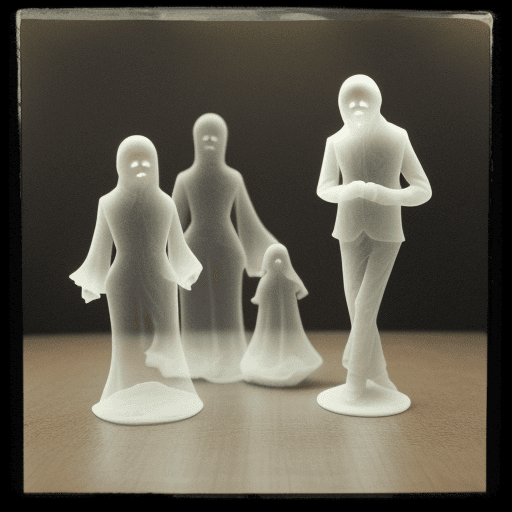 AI generated: An old photograph with ghostly figures