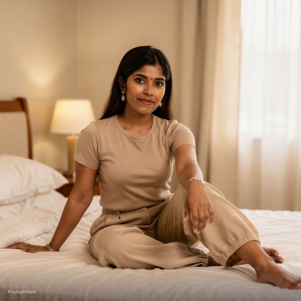 AI generated: Create this girl into undressed 
And she is sitting in a bed