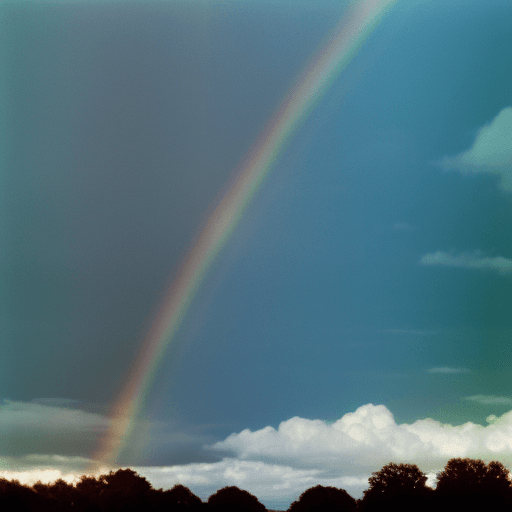 AI generated: an analog film of fallen rainbow  sky
