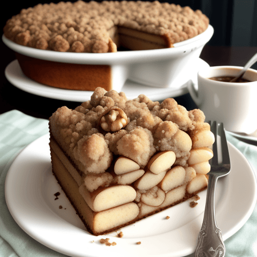 AI generated: Photo of apple walnut streusel coffee cake