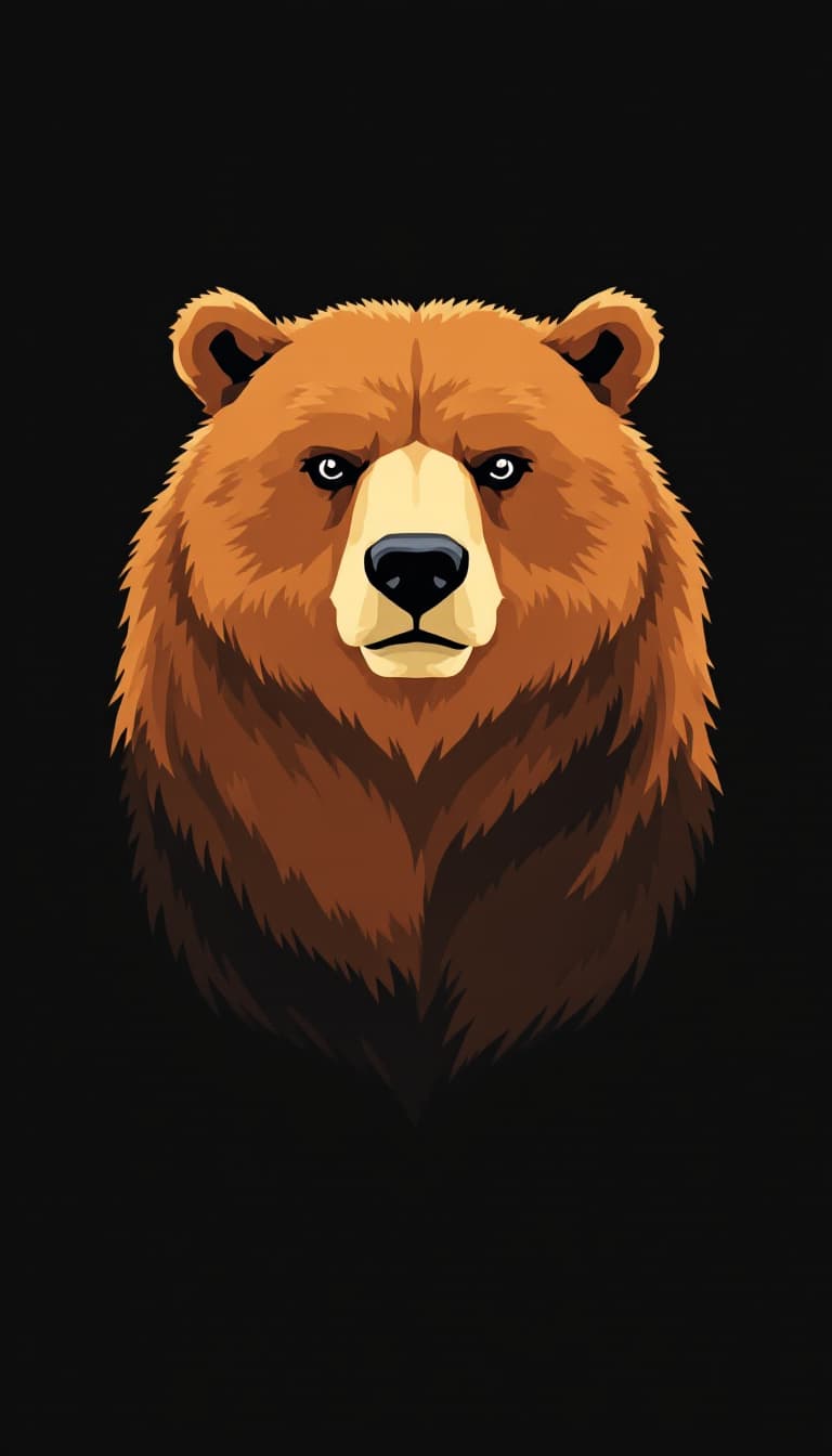 AI generated: Brown bear illustration in realistic style, featuring earthy tones and detailed fur texture.