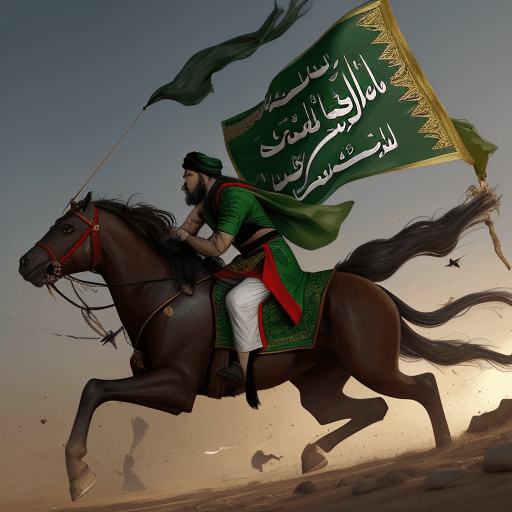 AI generated: Before the start of the war, Imam Hussain (a.s.) and Burir preached to the opposing army. Imam Hussa...