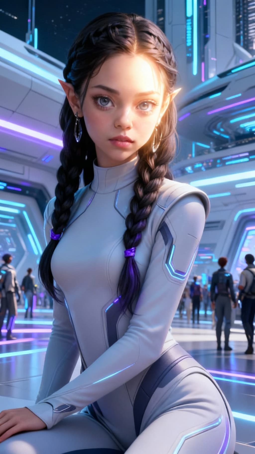 AI generated: Combine characters into an elegant photo, into a cinematic portrait, of a beautifully elegant woman ...