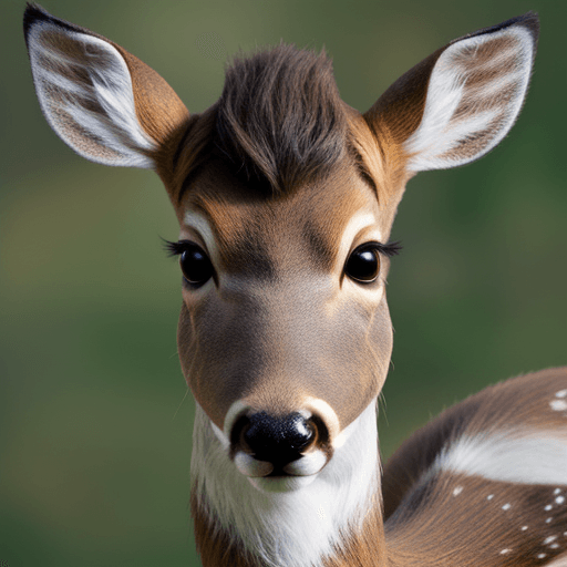 AI generated:  close-up portrait  deer furry  