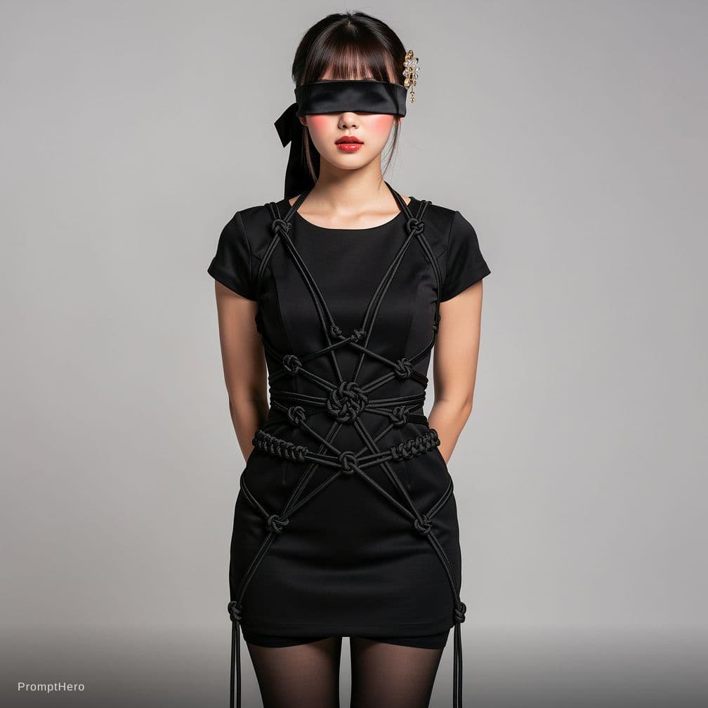 AI generated: 1girl,solo focus,arms_behind_back,hair ornament,bangs,blush,saliva,drooling,nipples,anal,panties,fro...