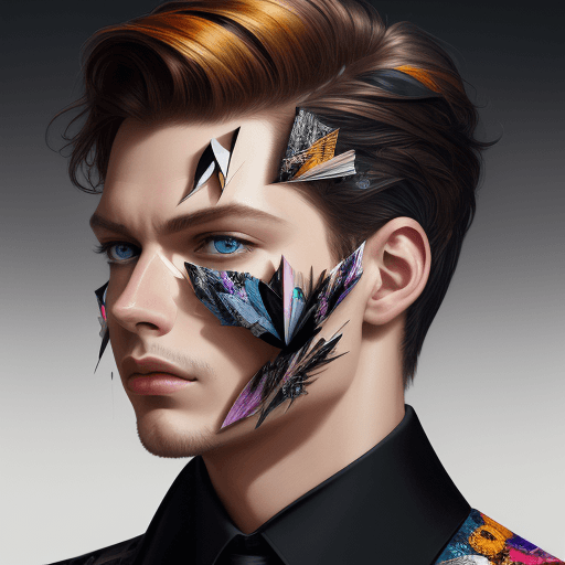 AI generated: man elegant contemporary collage, highly detailed, digital painting, 4 k, hdr, fashion, smooth, shar...