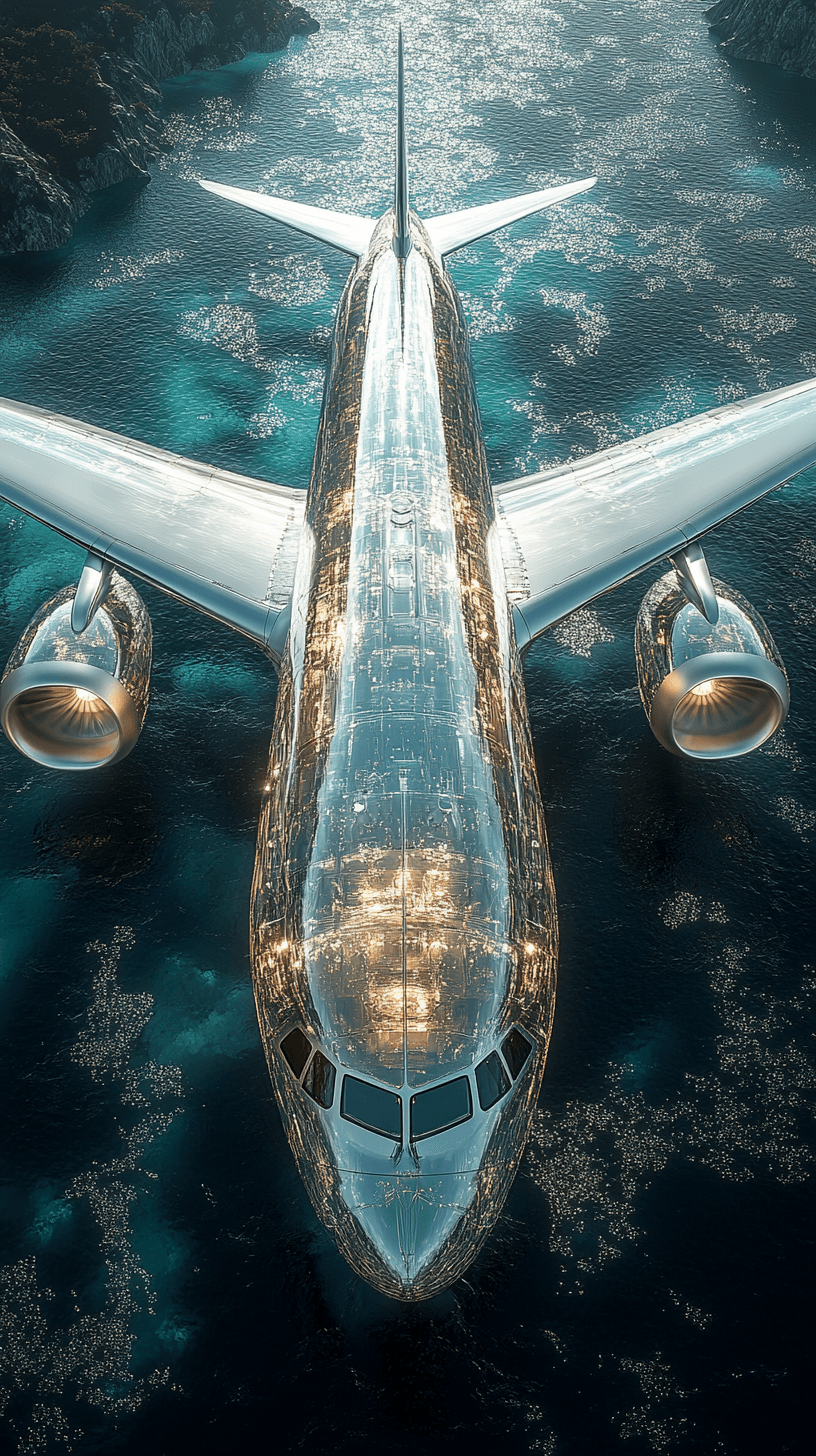 AI generated: hyper realistic luxury surreal aircraft made out of glass
