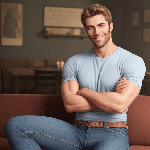AI generated: arms crossed, jeans, nice, handsome, smile, man