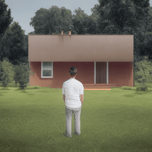 AI generated: house with person in front
