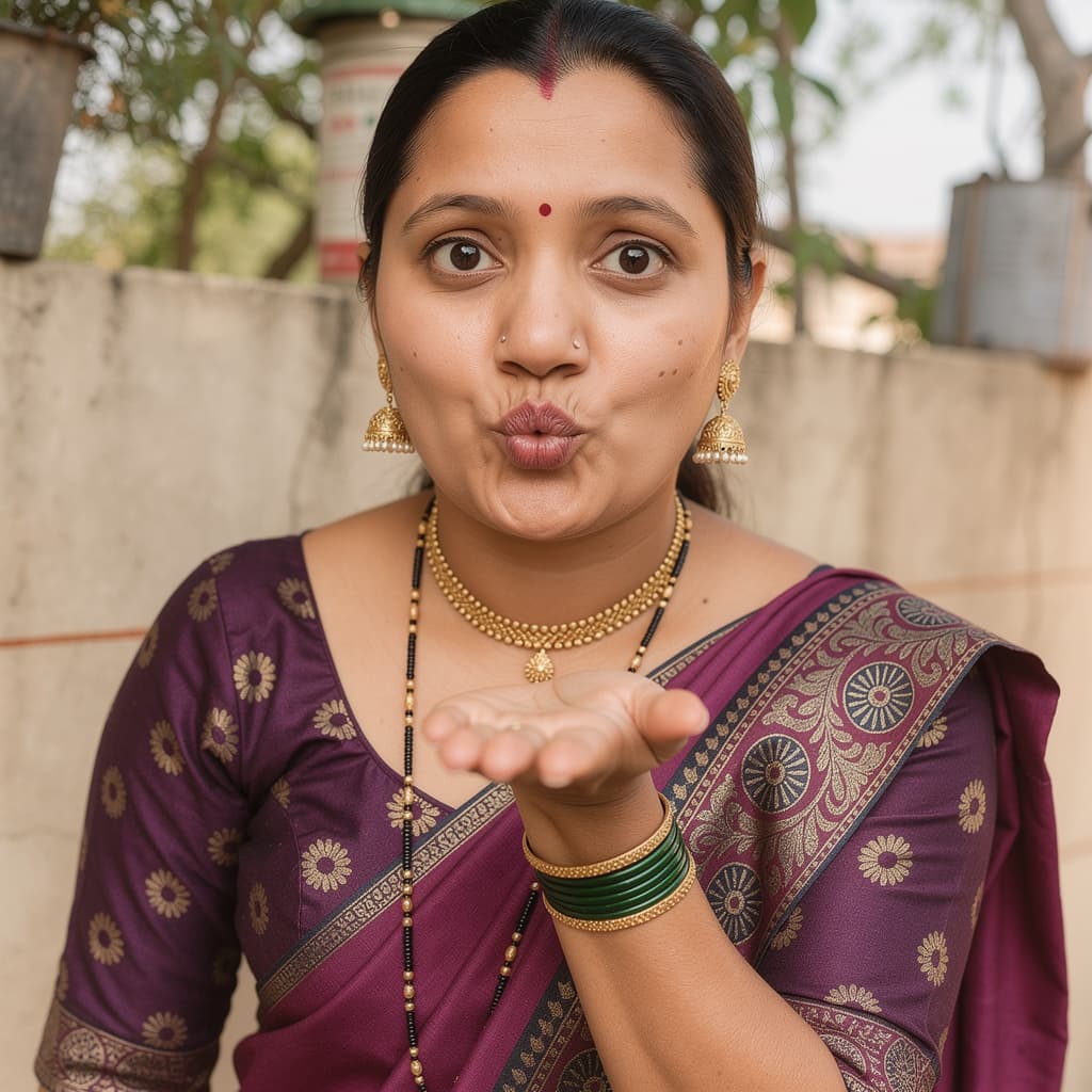 AI generated: 31 years old women, Indian hair style, inhaled chest,wide open eyes, A plus curvy shaped body struct...