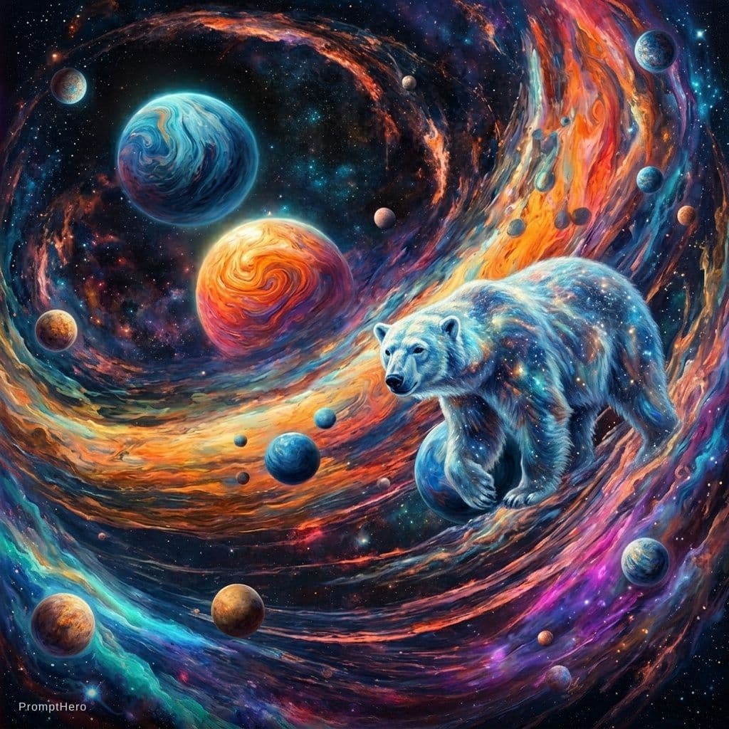 AI generated: Remix this .add a polar bear. 