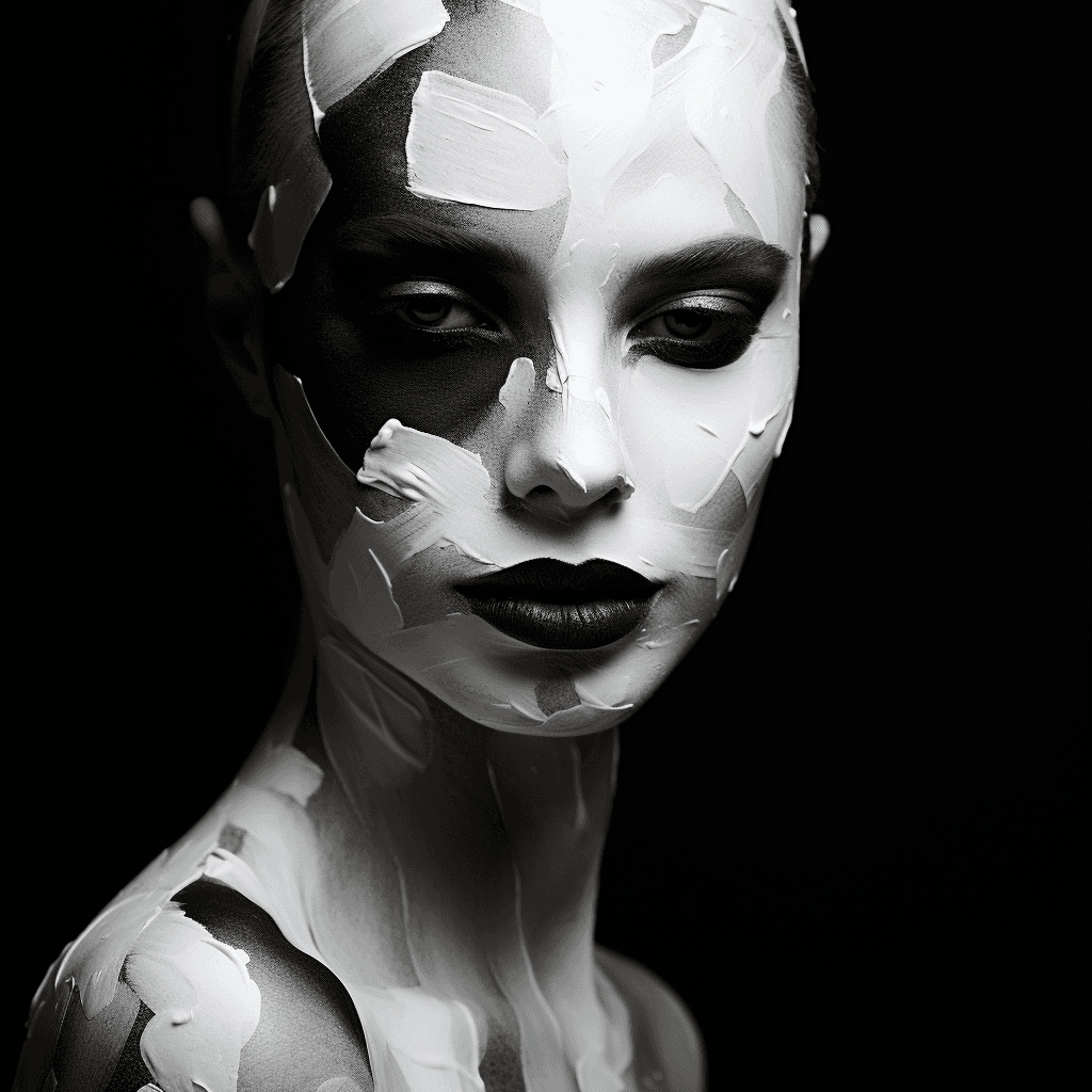 AI generated: black and white face