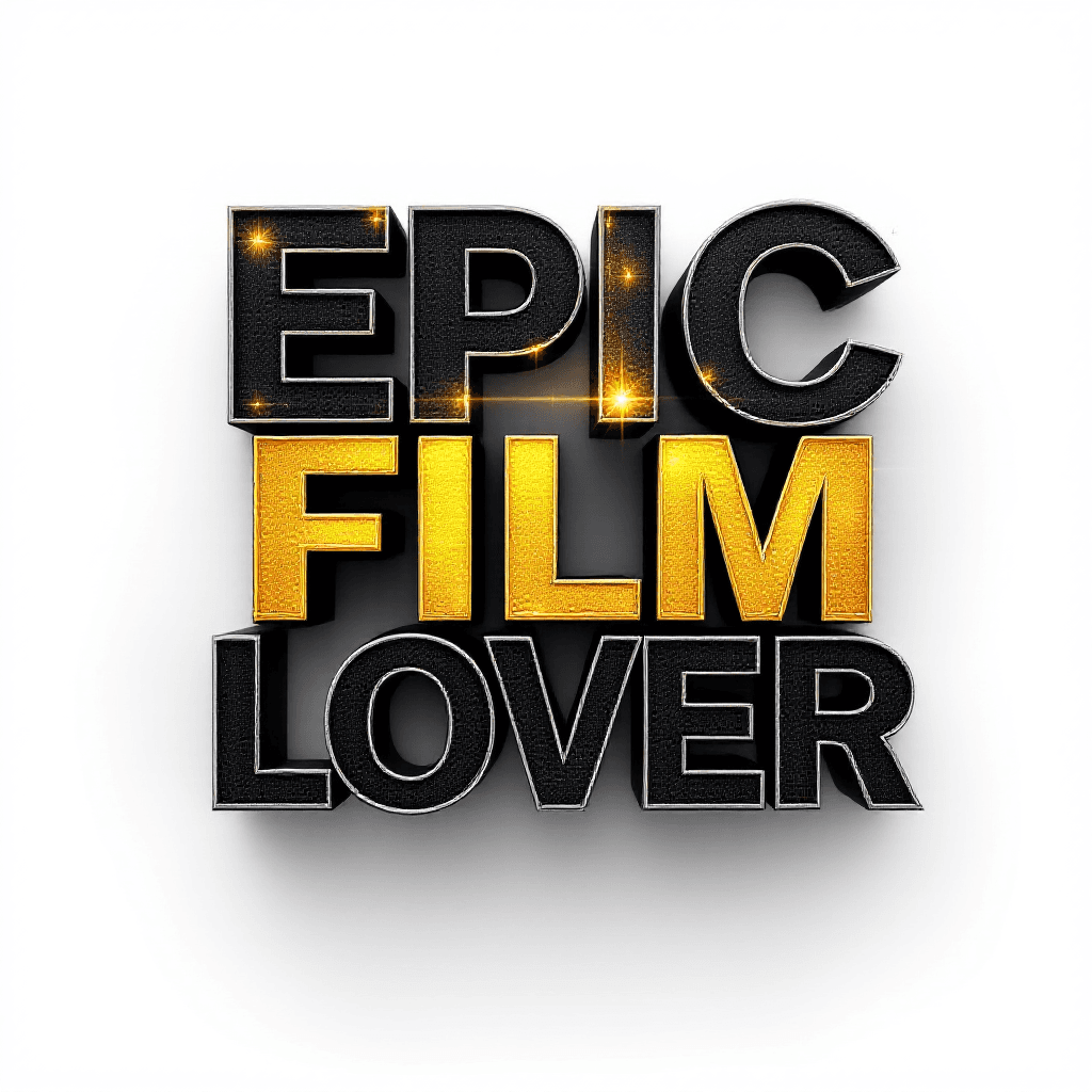 AI generated: "Text-only design with the words 'Epic Film Lover' in a unique, artistic style. The typography shoul...