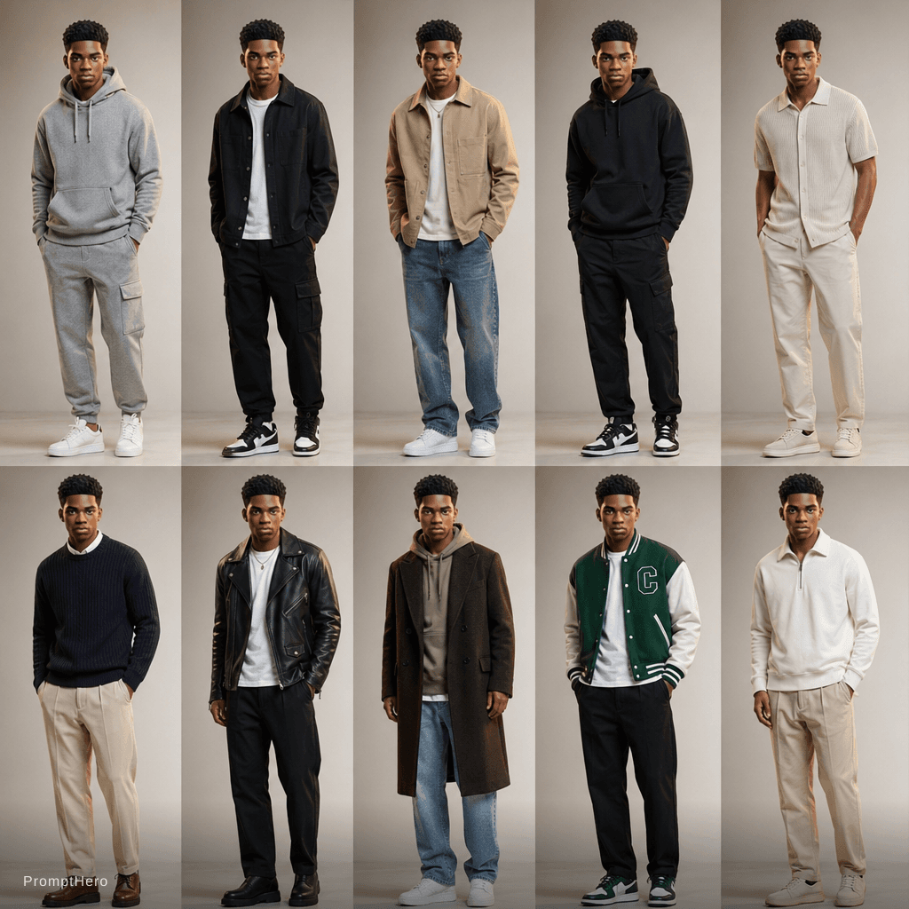 AI generated: Create different outfits that suits my image 