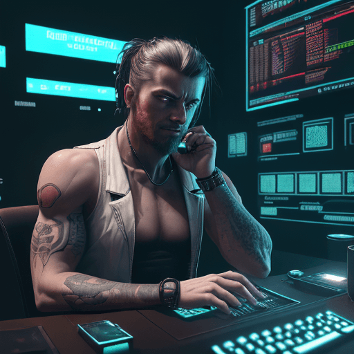 AI generated: The Trading room is digital art dim, with only the white light from the screens illuminating the roo...