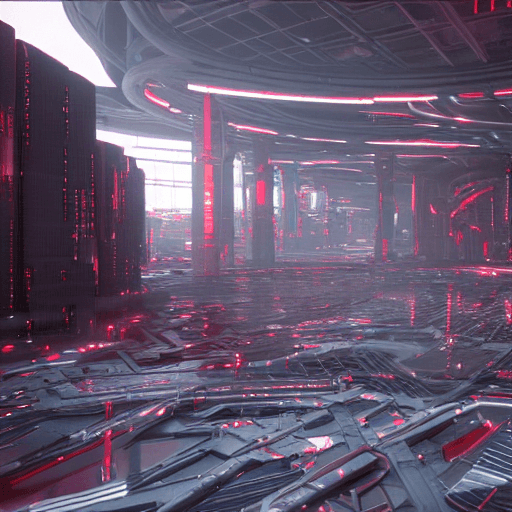 AI generated: octane render of cyberpunk spawn designed by Tsutomu nihei --v 4